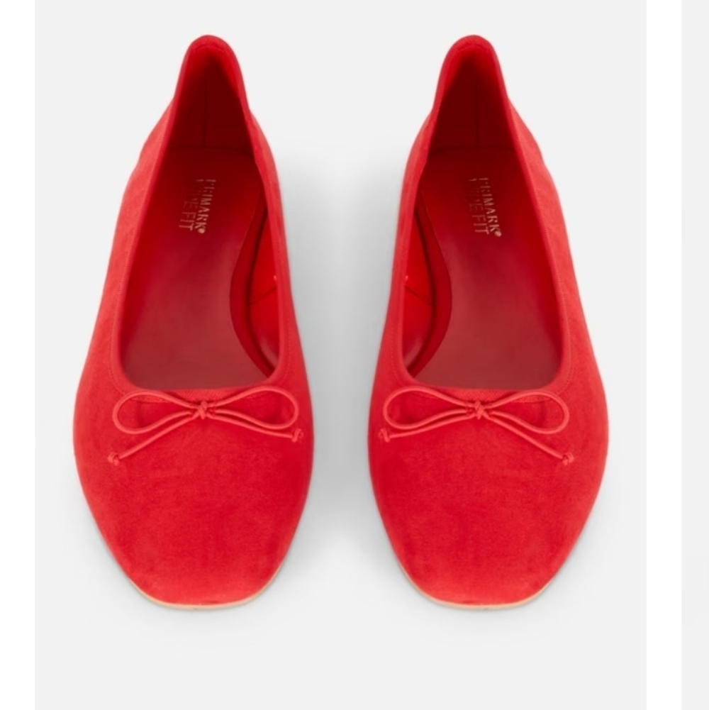 Faux Suede Bow Ballerinas. Sz. 5